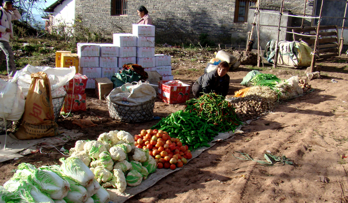 vegggie market in xishan
